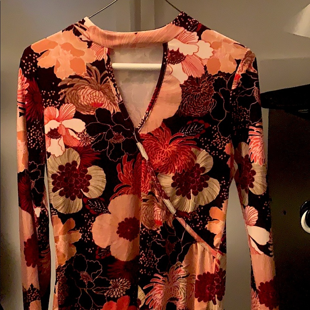 Current Project Long-sleeve floral V-Neck